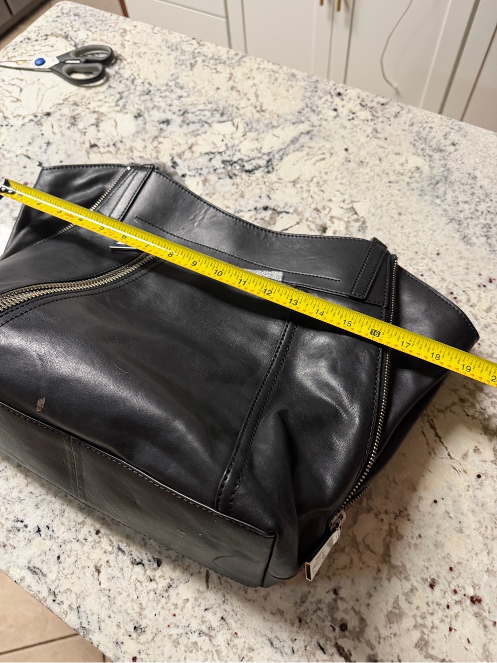 Frye Lena Black Leather Zip-Front Shoulder Bag - Picture 12 of 14